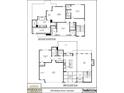 Floor plan showing layout of the first and second floor including kitchen, bedrooms, and baths at 3920 Bellair Dr, Marietta, GA 30066