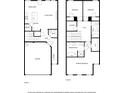 Floor plans for both levels of the townhome include the garage, bedrooms, and living spaces at 11559 Kimberly Way # 19, Hampton, GA 30228