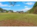 Expansive front yard with mature trees, providing ample space and a peaceful setting at 40 L Z Jackson Road, Bowdon, GA 30108