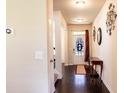 Inviting front entry with hardwood floors, decorative accents, and neutral color palette at 375 Madison Grace Ave, Mcdonough, GA 30252
