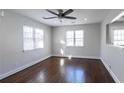 Bright bedroom with hardwood floors, ceiling fan, recessed lights and large windows, offering plenty of natural light at 60 Cleveland Se St, Atlanta, GA 30316