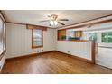 Living room boasts hardwood floors, traditional trim, and a large window for natural light at 3024 Bob Cox Rd, Marietta, GA 30064