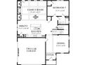 First floor floor plan featuring a two car garage, kitchen, dining room, breakfast room, Gathering room and one bedroom at 3350 Hillshire Dr, Cumming, GA 30028