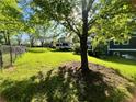 Spacious backyard features a RV with a partial chain link fence line on a bright sunny day at 213 Mccready Dr, Dallas, GA 30157