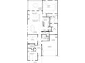 Detailed floor plan showcasing the layout of the first floor with kitchen, great room, dining, and primary suite at 66 English Barn Way, Hiram, GA 30141