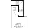 Depiction of a mech/storage attic access with stairs at 12'0