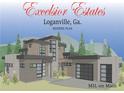Modern home design with mixed materials, large windows, and a flat roof in a suburban setting at 1906 Knight Cir, Loganville, GA 30052