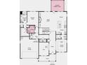 Detailed floor plan showcasing the layout of the first floor featuring a kitchen, dining, and living room at 6180 Misty Hill Ln, Buford, GA 30518