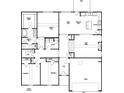 Floor plan featuring three bedrooms, an owner's suite, a kitchen with an island, and a two-car garage at 486 Charleston Pl, Villa Rica, GA 30180