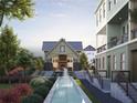 A tranquil water feature adds to the curb appeal of the exterior clubhouse at 434 Argosy Park Cir # 13, Alpharetta, GA 30005