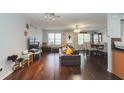 Spacious living room boasts hardwood floors, neutral walls, and abundant natural light at 275 Fern Crest Dr, Lawrenceville, GA 30046