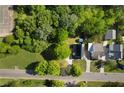 Aerial view of property showing the house and surrounding tree lined lot at 30 Village Dr, Cartersville, GA 30121