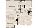 Second story floor plan displaying the primary bedroom, bath, walk in closet, loft and 3 additional bedrooms at 2109 Boxwood Se Cir, Conyers, GA 30094