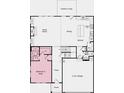 Main floor plan featuring a great room, dining area, kitchen, half bath, and access to a 2-car garage at 3321 Burkston Pl, Buford, GA 30519