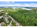 Stunning aerial view showcasing the neighborhood's lush landscape, nearby lake, and beautiful homes at 1286 Whisper Cove Dr, Buford, GA 30518