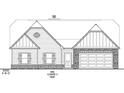 Front elevation rendering shows a charming home design with a stone facade and two-car garage at 494 Charleston Pl, Villa Rica, GA 30180