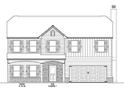 Elevation T shows a two-story home design with detailed architectural elements and a two-car garage at 496 Charleston Pl, Villa Rica, GA 30180