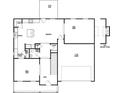 Main floor plan featuring a kitchen, breakfast area, living room, and a two-car garage at 496 Charleston Pl, Villa Rica, GA 30180