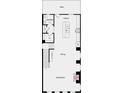 Floorplan featuring an open layout kitchen, dining area, great room with a fireplace, and half bath at 106 Holt Ln, Lawrenceville, GA 30046