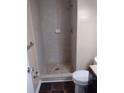 Walk-in tiled shower in this bathroom with toilet and vanity at 3088 Balearic Dr, Marietta, GA 30067