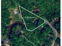 Aerial view showcasing a sprawling 2.99-acre lot surrounded by lush greenery and mature trees at 4703 Waverly Walk, Douglasville, GA 30135