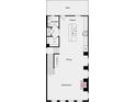Open concept first-floor floor plan with kitchen, dining, and living spaces at 108 Holt Ln, Lawrenceville, GA 30046