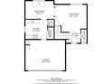 Detailed floorplan showing kitchen, living room, dining area, garage, and laundry room at 986 Franklin Ridge Ct, Sugar Hill, GA 30518