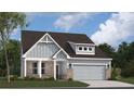Attractive single-Gathering home with gray siding, brick accents, dormer windows, and attached garage at 156 Henley St, Canton, GA 30114