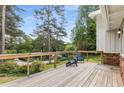 Relaxing deck with wooded railing, great for outdoor lounging and scenic views at 1619 Folkstone Ne Rd, Brookhaven, GA 30329