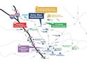 Community area map showing local amenities including schools, shopping, dining, and recreation at 460 Reflection Dr # 21, Stockbridge, GA 30281