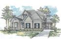 Exterior elevation sketch of a beautiful home with brick, siding, and professional landscaping at 001 Knob Creek Ct, Acworth, GA 30101