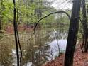 Scenic view of a serene pond nestled among lush trees, reflecting the peacefulness of the surroundings at 1025 Rocky Plains Rd, Covington, GA 30016