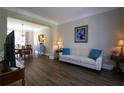 Inviting living room and dining area with hardwood floors and soft, natural lighting at 36 Evergreen Way, Dallas, GA 30157