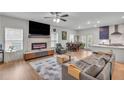 Spacious living room with fireplace, hardwood floors, and an open layout perfect for entertaining at 3493 Monarch Ave, Duluth, GA 30096