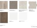 Image showing the flooring, countertop, backsplash and cabinet door material selections for the home at 5240 Trescott Path, Cumming, GA 30028