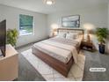 Serene bedroom with a cozy bed, soft lighting, and a picturesque window view, creating a relaxing retreat at 6735 Smoke Ridge Dr, Atlanta, GA 30349