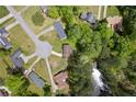 An aerial view of the property nestled among mature trees, showcasing the neighborhood at 3717 Birchbriar Ct, Decatur, GA 30034