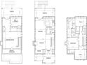 Detailed floor plan showcases the layout of the home's basement, first, and second floors at 11825 Serenbe Ln, Chattahoochee Hills, GA 30268