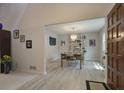 Bright dining room with hardwood floors, chandelier, and built in shelving at 4274 Revere Cir, Marietta, GA 30062