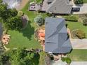 Birds-eye-view of the backyard featuring a beautiful deck perfect for entertaining by the lake at 2436 Camden Lake Nw Vw, Acworth, GA 30101