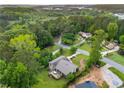 Aerial view of a home nestled among lush trees and landscaping at 299 Stockwood Dr, Woodstock, GA 30188
