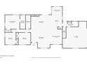 Layout of first floor featuring primary bedroom, living room with fireplace, and garage at 4145 White Oak Dr, Winston, GA 30187