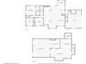 Combined floor plans showing both the first floor layout and unfinished basement space at 4145 White Oak Dr, Winston, GA 30187