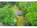 Lush backyard surrounded by mature trees offering privacy and shade at 1728 Hudson Rd, Decatur, GA 30033