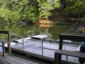 Dockside view with seating and a table provides a relaxing space to enjoy the natural surroundings at 8145 Stone Hill Rd, Cumming, GA 30028