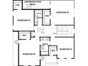 Layout of the home showing multiple bedrooms, bathrooms, walk-in closets, and the distribution of space at 5623 Meadowstone Walk, Kennesaw, GA 30152