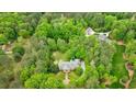 Aerial shot showcasing the grand home nestled among lush greenery at 4500 Candacraig, Alpharetta, GA 30022