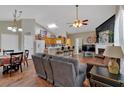 Open-concept living area with a view of the kitchen and dining space at 1078 Camry Cir, Dallas, GA 30157