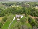 Expansive aerial view showcases a private estate surrounded by lush greenery and mature trees at 4740 Union Hill Rd, Canton, GA 30115