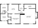 Detailed floor plan showcasing bedroom, kitchen, bathroom, laundry, and living room layout at 3510 Riviera Dr, Cumming, GA 30041